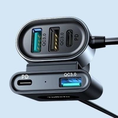 13. Joyroom car charger 2xPD + 2xQC3.0 72W 1.5m black (JR-CL05)
