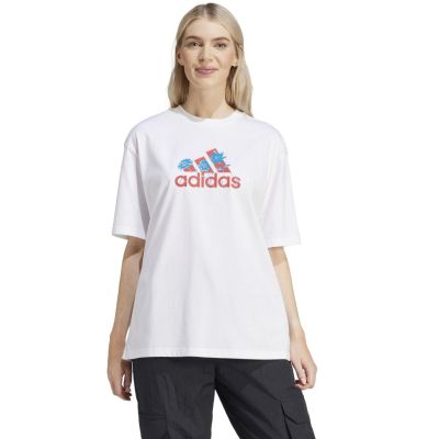 10. adidas Flower Pack Badge of Sport Women's T-Shirt White IT1421