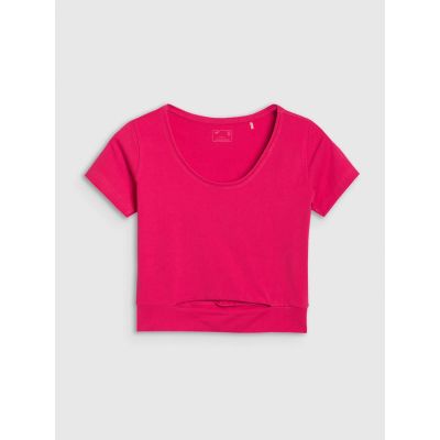 6. Women's crop top plain t-shirt 4F 4FRSS25TTSHF2695-54S