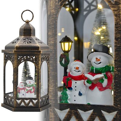 DECORATIVE LED LANTERN 32CM - SNOWMAN