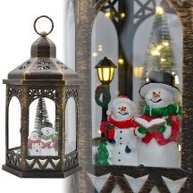 DECORATIVE LED LANTERN 32CM - SNOWMAN