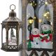 DECORATIVE LED LANTERN 32CM - SNOWMAN