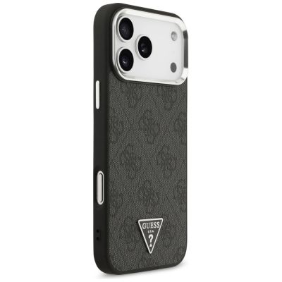 4. Guess 4G Triangle Logo MagSafe Case for iPhone 17 Pro Max / 18 Pro Max - Black & Silver
