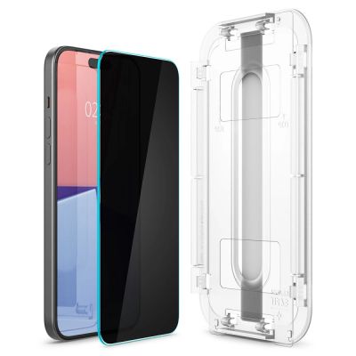 3. Spigen Glas.tR EZ Fit Privacy Tempered Glass for iPhone 15 Plus