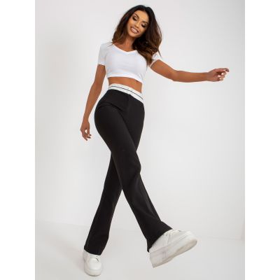 Black flared trousers without pockets (DHJ-SP-6971.33P)