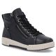 Women's leather ankle boots, lightly insulated, black, Rieker W0164-00