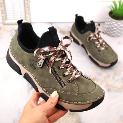 6. Comfortable Rieker W RKR610 green shoes