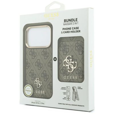 11. Guess 4G Case with MagSafe Wallet for iPhone 18 Pro / 17 Pro – brown