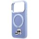 6. Karl Lagerfeld with Ring Stand 360 Karl & Choupette Heads Pin MagSafe Case for iPhone 18 Pro Max / 17 Pro Max - Light Blue