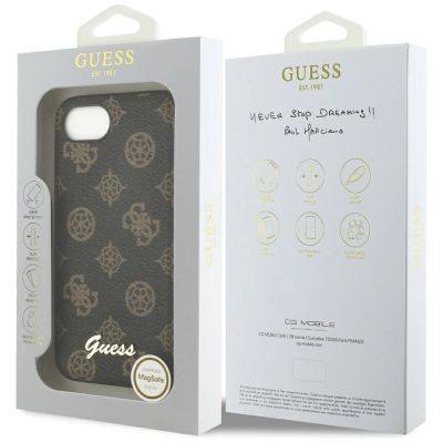 8. Guess Peony Script Logo MagSafe iPhone 16e Case Black