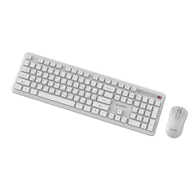 4. GEMBIRD Slim Pro Business Wireless Keyboard and Mouse Set for Desk, White, RU Layout