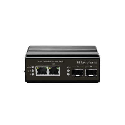 2. LevelOne IGP-0431 Switch - unmanaged - 2 x 10/100/1000 (PoE) + 2 x Gigabit SFP - DIN rail mountable - PoE - DC power supply