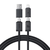 Baseus Versatile 60W USB-C to USB-C Cable with USB-A and Lightning Adapters, 1 m – Black