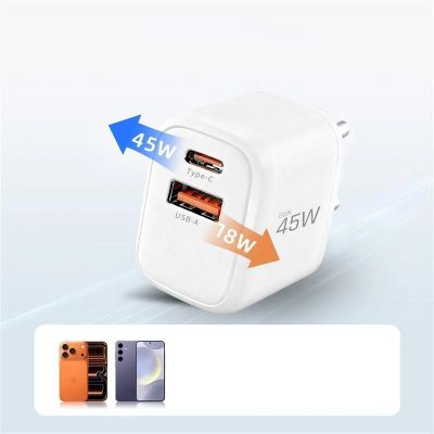 10. Tech-Protect NCA45W-GAN 2-Port 45W Wall Charger - White