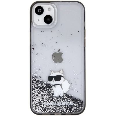 3. Karl Lagerfeld Liquid Glitter Choupette case for iPhone 15 Plus - transparent