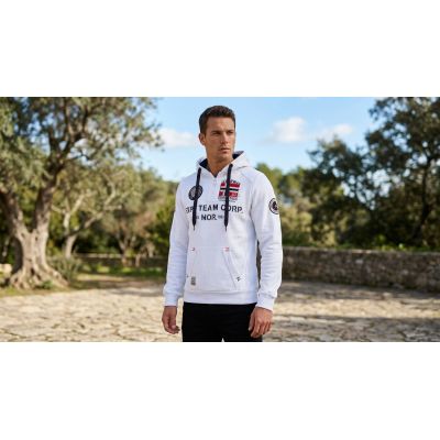 7. Geographical Norway GOPTAINE MEN 100 EO BS2 Men's Sweatshirt (WT1885H/GN-WHITE)