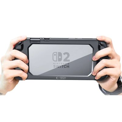 6. Tech-Protect MagMat Case for Nintendo Switch 2 - Black and Transparent