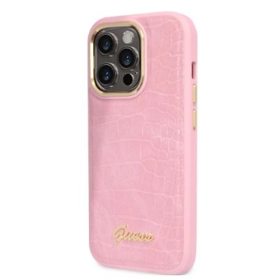 2. Guess Croco Collection case for iPhone 14 Pro - pink
