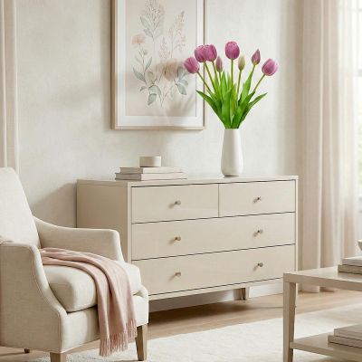 7. BOUQUET OF 5 PURPLE TULIPS 39 CM LIFE-LIKE SPRING DECORATION