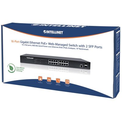 5. Intellinet 561198 Network Links Managed L2+ Gigabit Ethernet (10/100/1000) PoE Support 1U Black