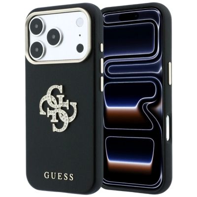 2. Guess Smooth & Big Strass Logo & Strap Case for iPhone 18 Pro Max / 17 Pro Max, black