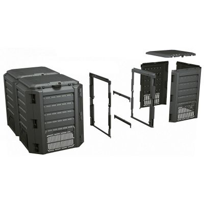 8. EKOBAT GARDEN COMPOST BIN SEGMENTED MODULE COMPOGREEN 1200L - BLACK