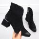 5. Women's suede high-heeled ankle boots, black, Potocki 12422