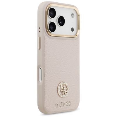 4. Guess Grained Strass Logo MagSafe case for iPhone 17 Pro - pink