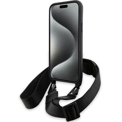 4. BMW M Edition Carbon Tricolor Lines & Strap case for iPhone 15 / 14 / 13 - black