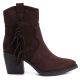 2. Women's insulated cowboy boots with fringes, chocolate M.Daszyński MR2520-1