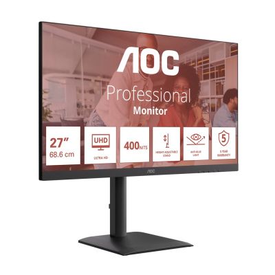 3. AOC E4 U27E4CV Computer Monitor 68.6 cm (27") 3840 x 2160 px 4K Ultra HD LED Black