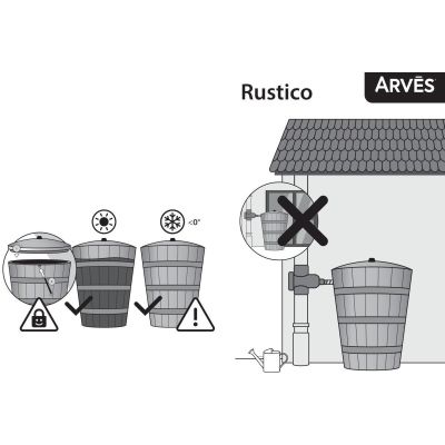2. RAINWATER TANK RUSTICO 275L UMBRA WOOD BARREL