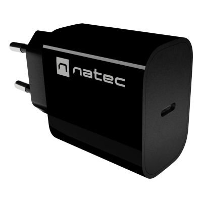 13. NATEC RIBERA 1X USB-C 20W BLACK WALL CHARGER