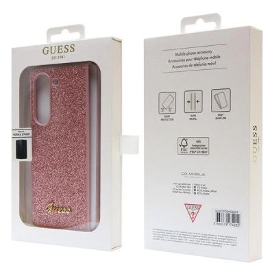 7. Guess Glitter Script case for Samsung Galaxy Z Fold 5 - pink