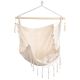 6. BRAZILIAN HAMMOCK CHAIR MIAMI WITH FRINGE 130X100CM + 2 PILLOWS 40X40CM BEIGE