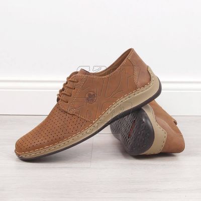 7. Openwork leather shoes Rieker M RKR528 brown