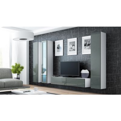 6. TV cabinet VIGO '140' 30/140/40 white/grey gloss