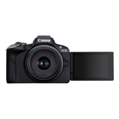 6. Canon EOS R50 + RF-S 18-45mm CREATOR KIT Camera with 24.2 MP