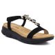 Women's black wedge sandals Artiker 58C0007