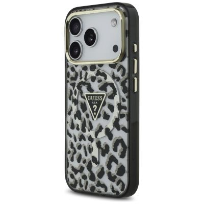 2. Guess Leopard Glitter MagSafe Case for iPhone 17 Pro Max - Black