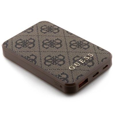 3. Guess Powerbank 15W GUPB5LP4GEGW 5000mAh brown/brown 4G Leather Metal Logo