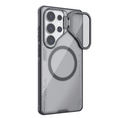 3. Nillkin Iceblade Prop Magnetic Case with Camera Cover and Stand Compatible with MagSafe for Samsung Galaxy S26 Ultra - Transparent Black