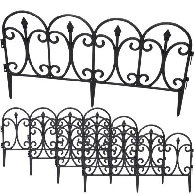 KINZO BLACK PLASTIC GARDEN FENCE 59x33CM 4 PANELS