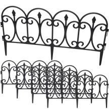 KINZO BLACK PLASTIC GARDEN FENCE 59x33CM 4 PANELS