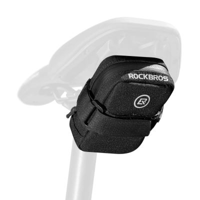2. Rockbros Mini Saddle Bag with CO2 Cartridge Holder - Black/Green