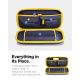 4. Spigen Nano Pop Pro Pouch for Nintendo Switch 2 - Navy Blue and Yellow
