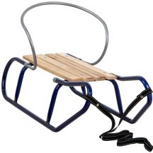 TOMEK Metal Sled with Backrest, Blue