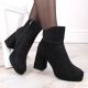 9. Suede ankle boots with a high heel and a platform, insulated M.Daszyński W SAN24A, black