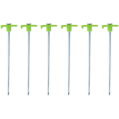 TENT PEGS 19CM SET 6 PCS METAL PLASTIC CAMP ACTIVE