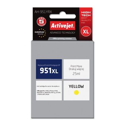 Activejet AH-951YRX Ink (replaces HP 951XL CN048AE; Premium; 25 ml; yellow)